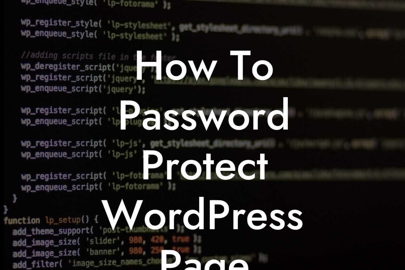 How To Password Protect WordPress Page