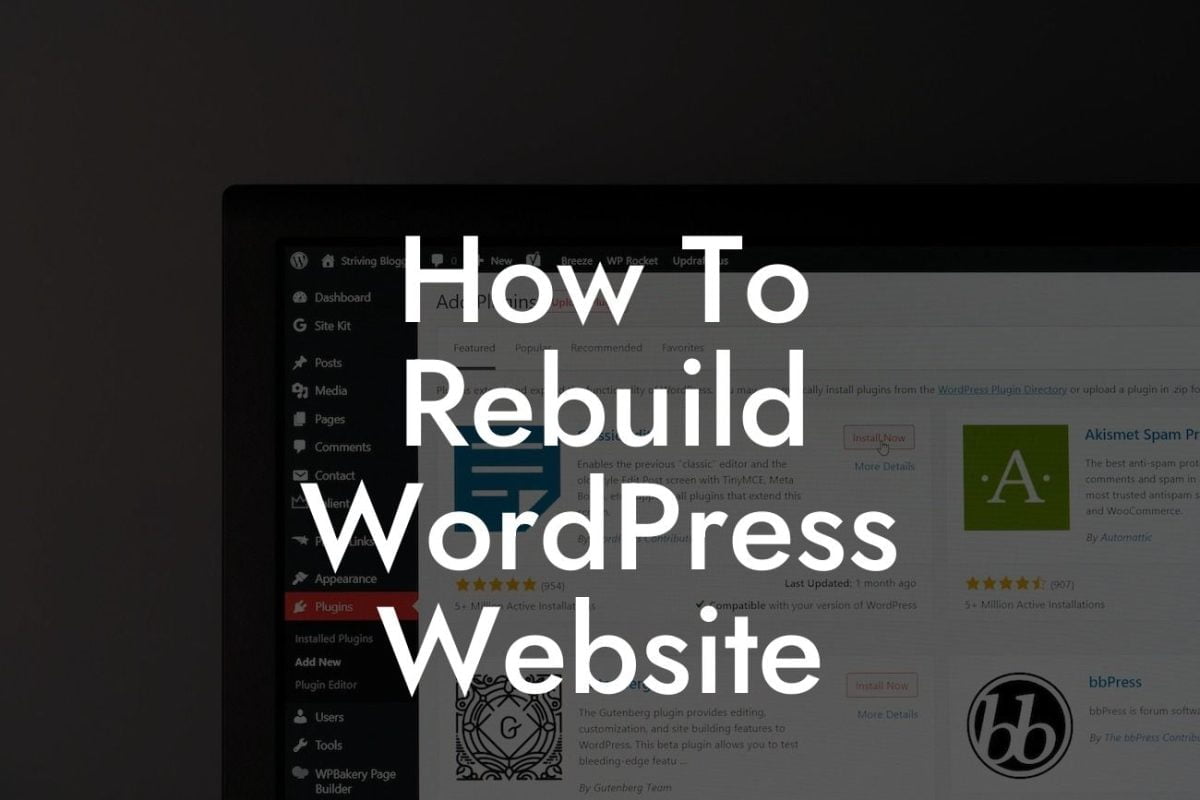 How To Rebuild WordPress Website