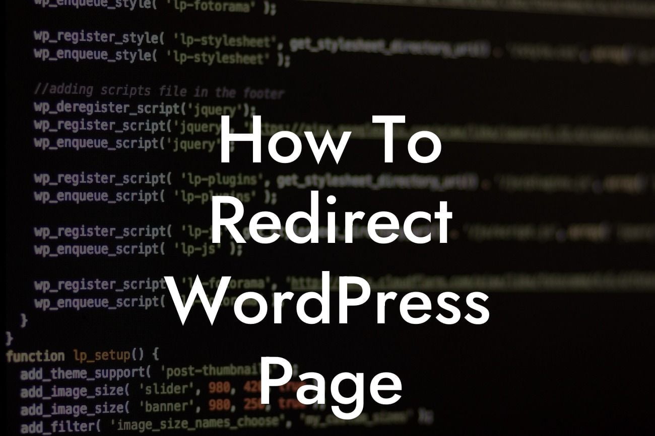 How To Redirect WordPress Page