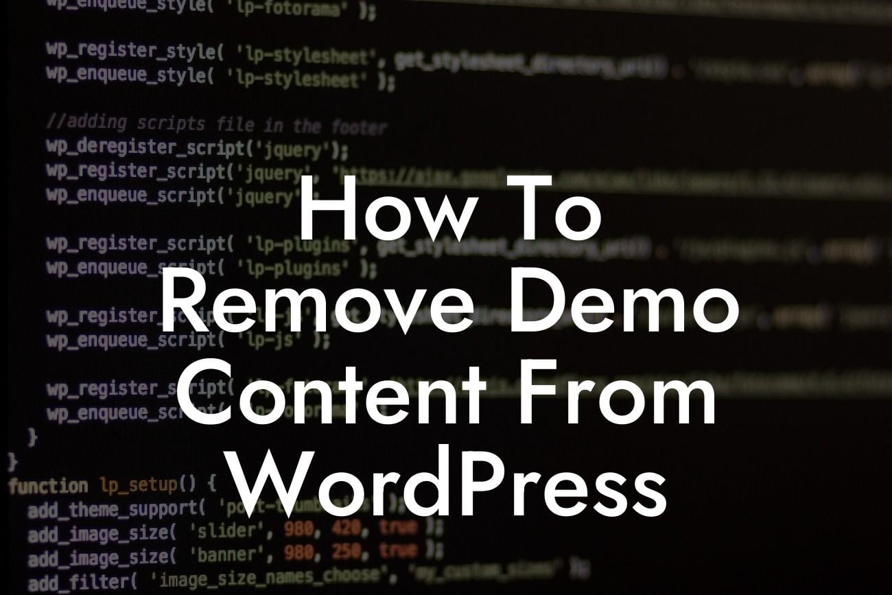 How To Remove Demo Content From WordPress