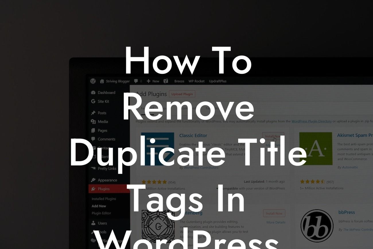 How To Remove Duplicate Title Tags In WordPress