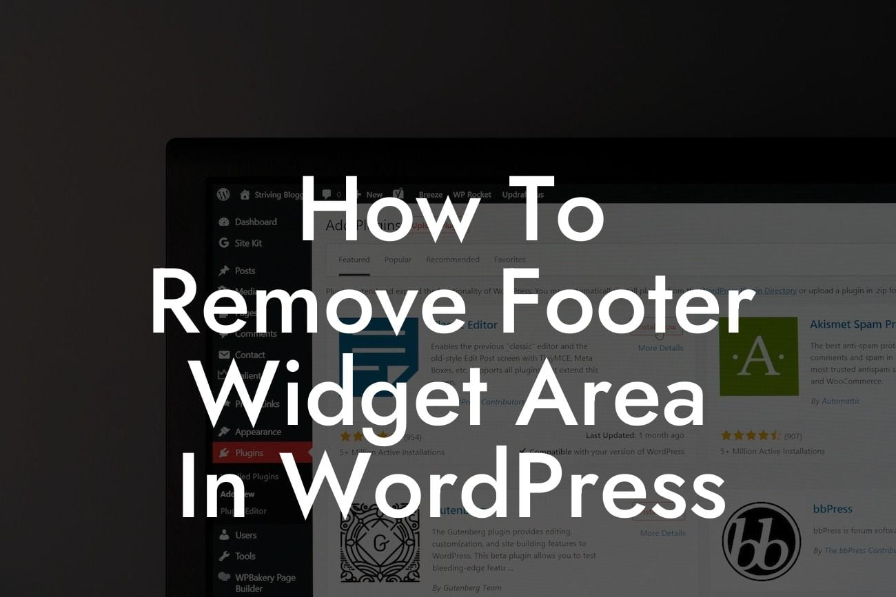 How To Remove Footer Widget Area In WordPress