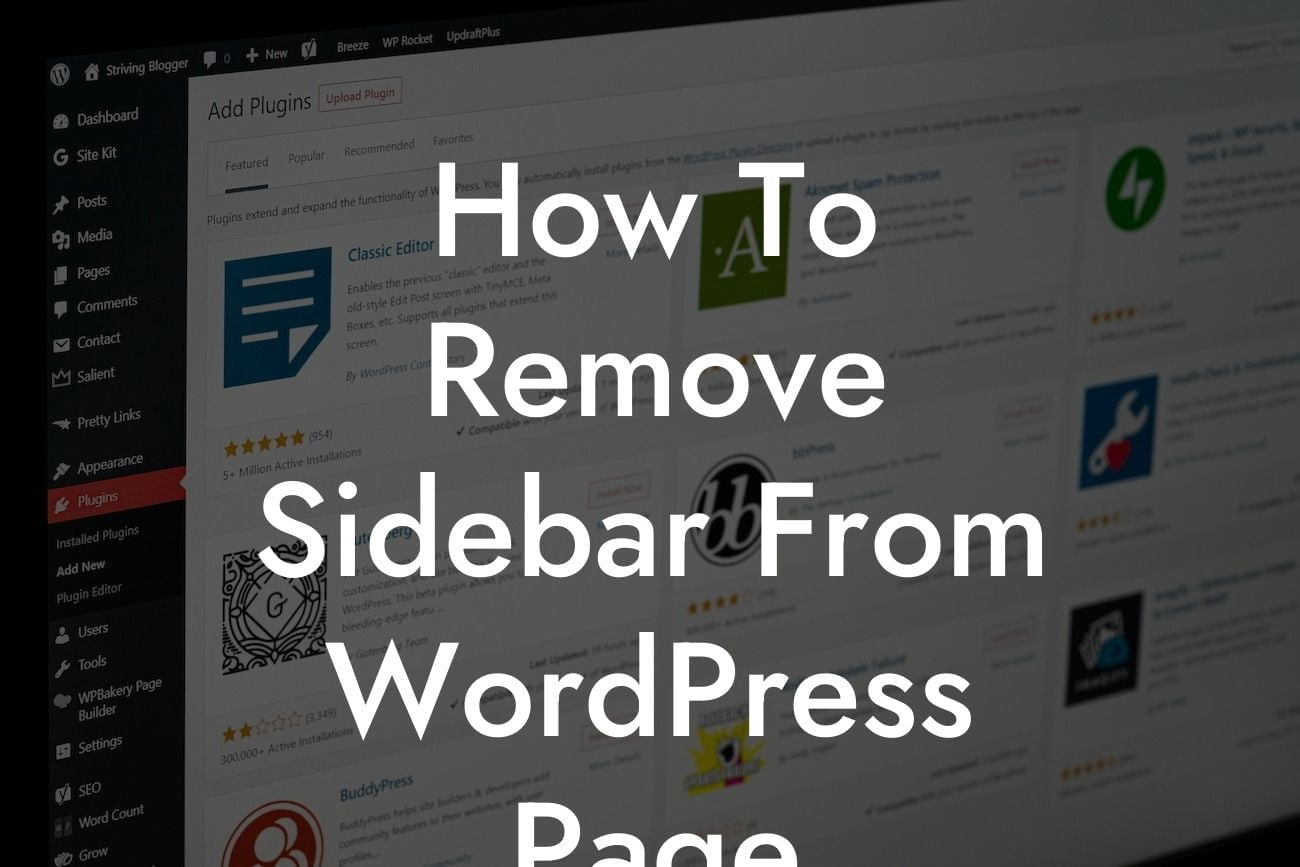 How To Remove Sidebar From WordPress Page