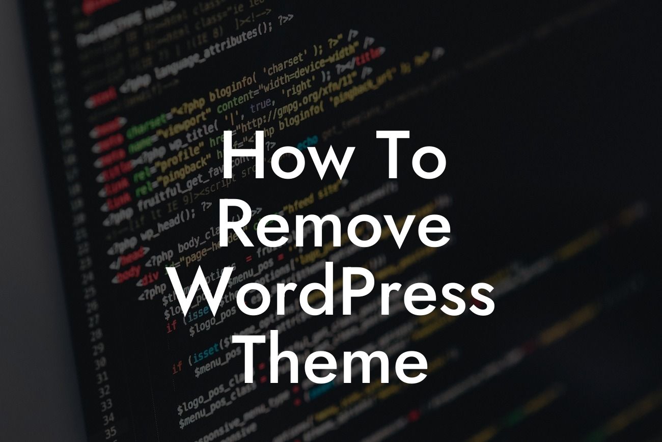 How To Remove WordPress Theme