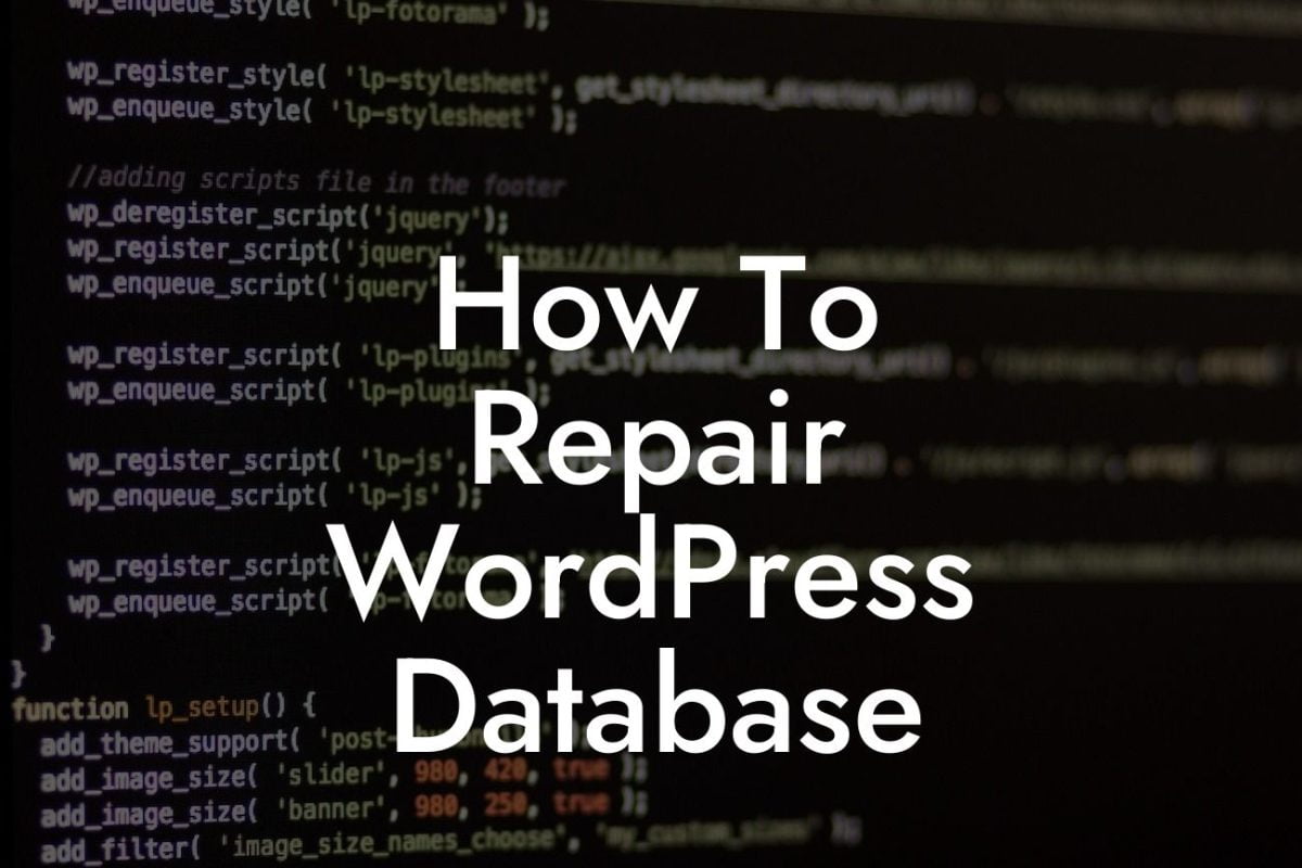 How To Repair WordPress Database