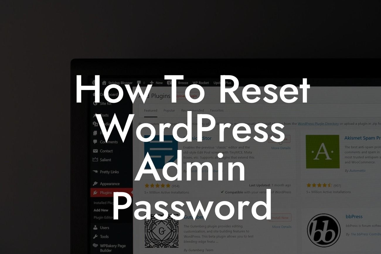 How To Reset WordPress Admin Password