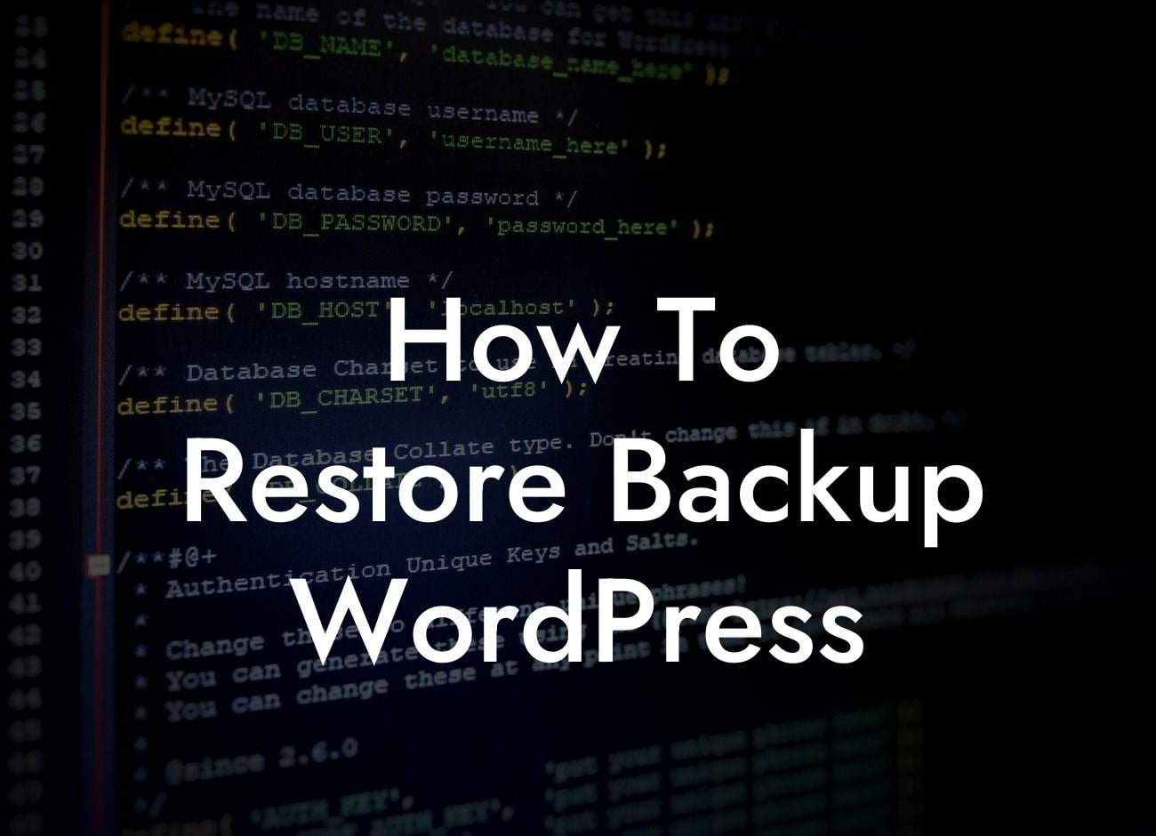 How To Restore Backup WordPress