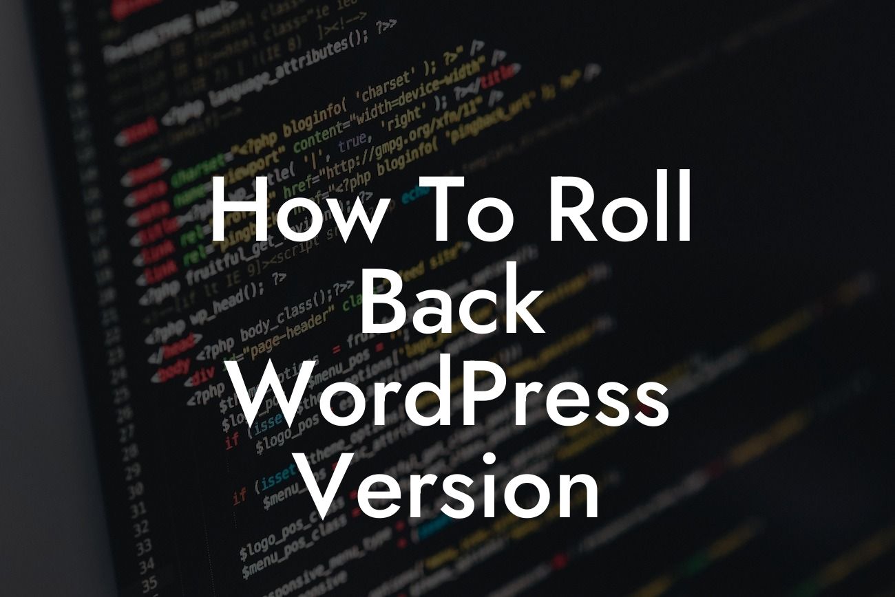 How To Roll Back WordPress Version