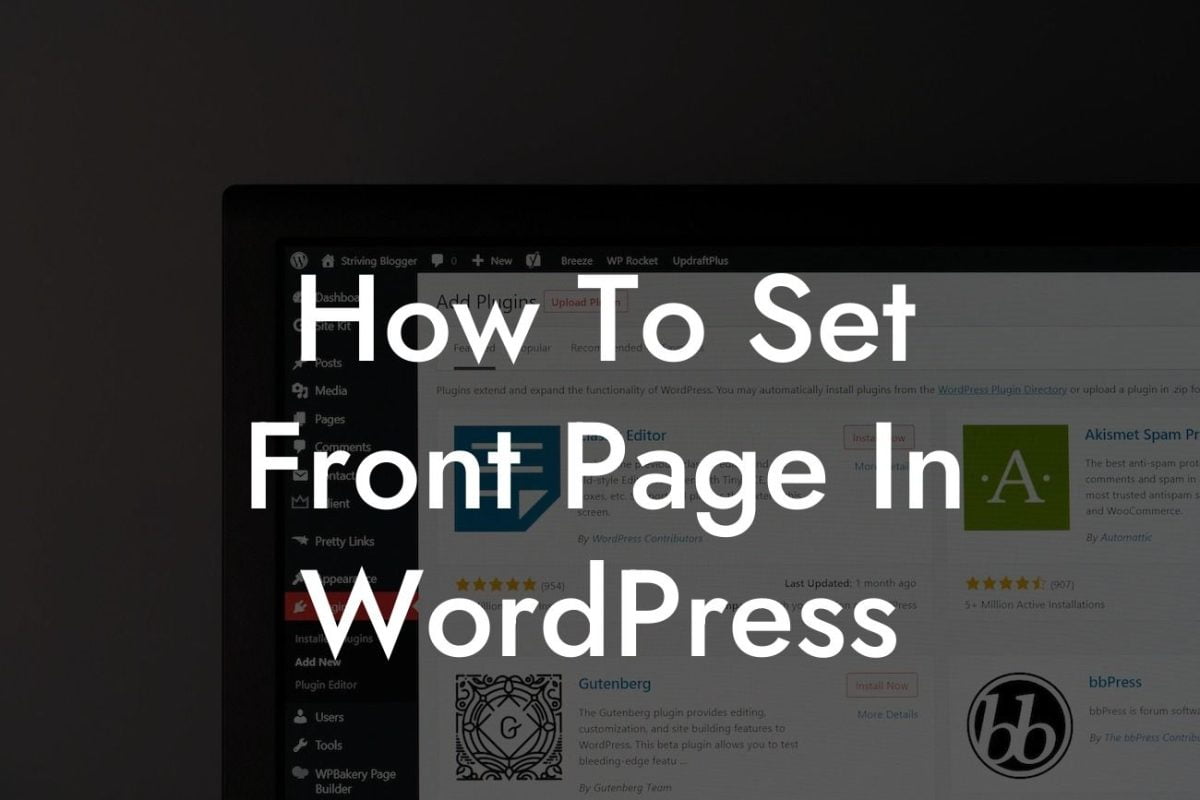 How To Set Front Page In WordPress