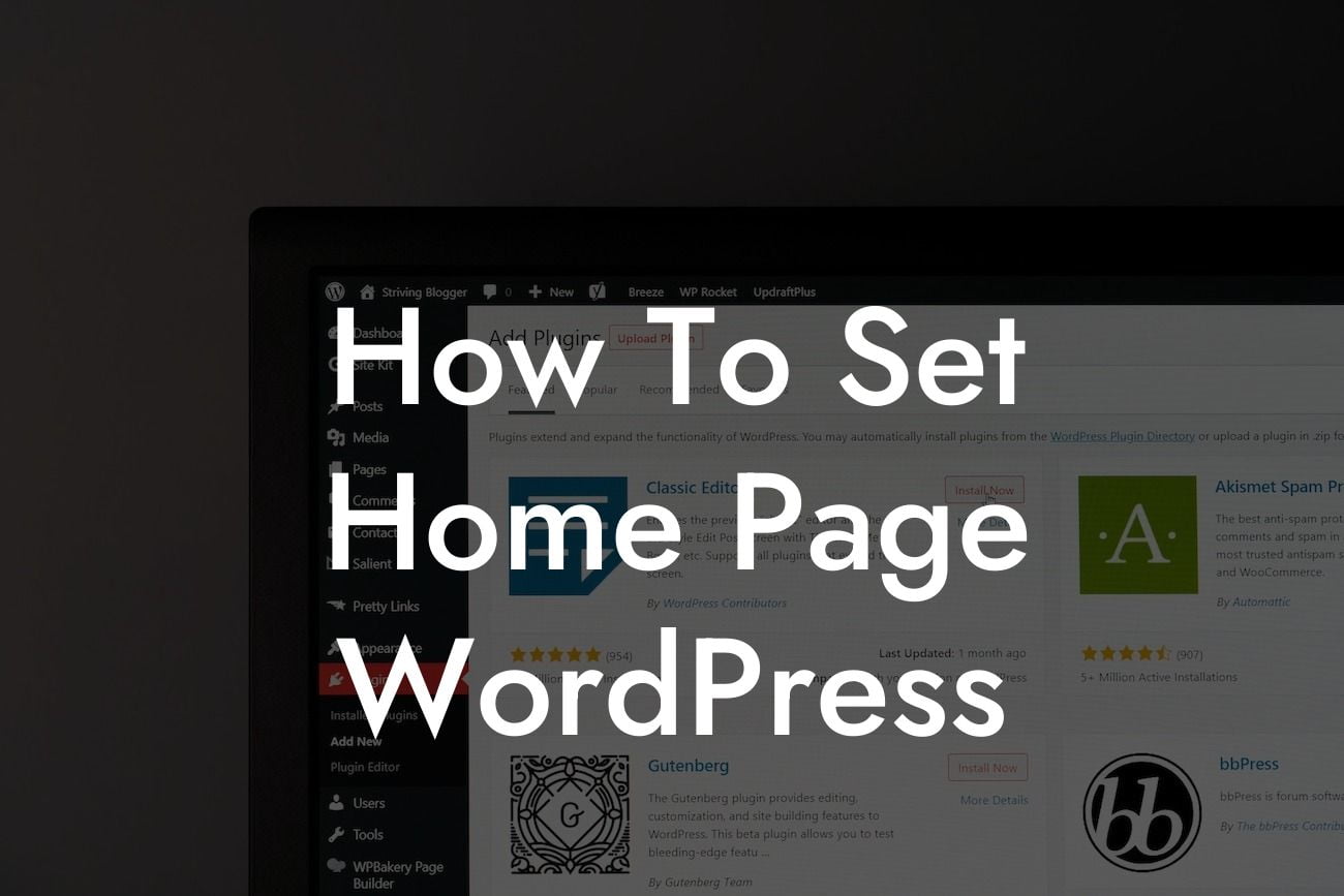 How To Set Home Page WordPress