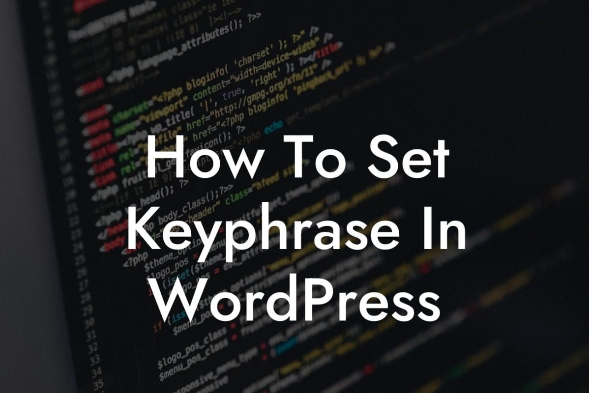 How To Set Keyphrase In WordPress