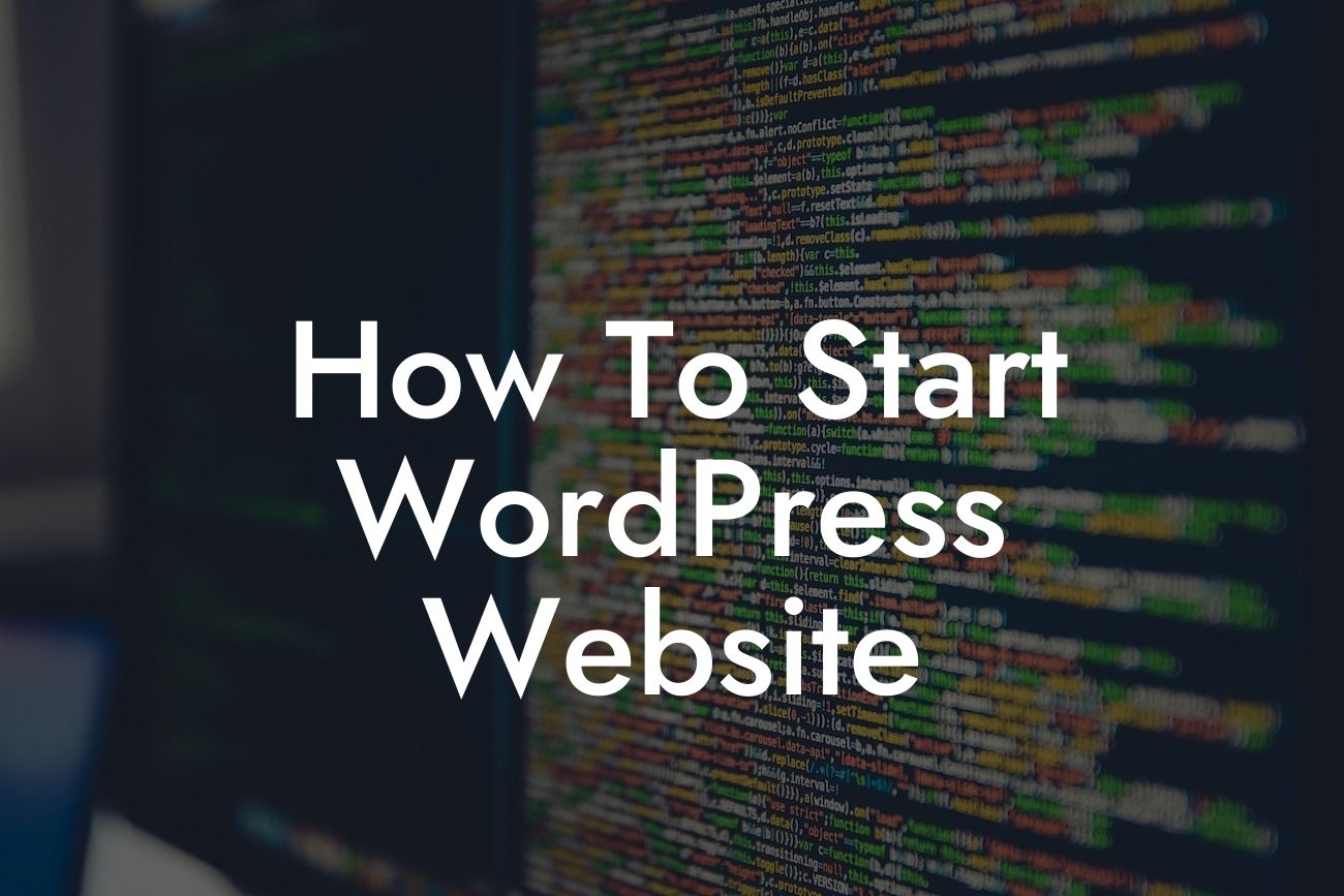 How To Start WordPress Website
