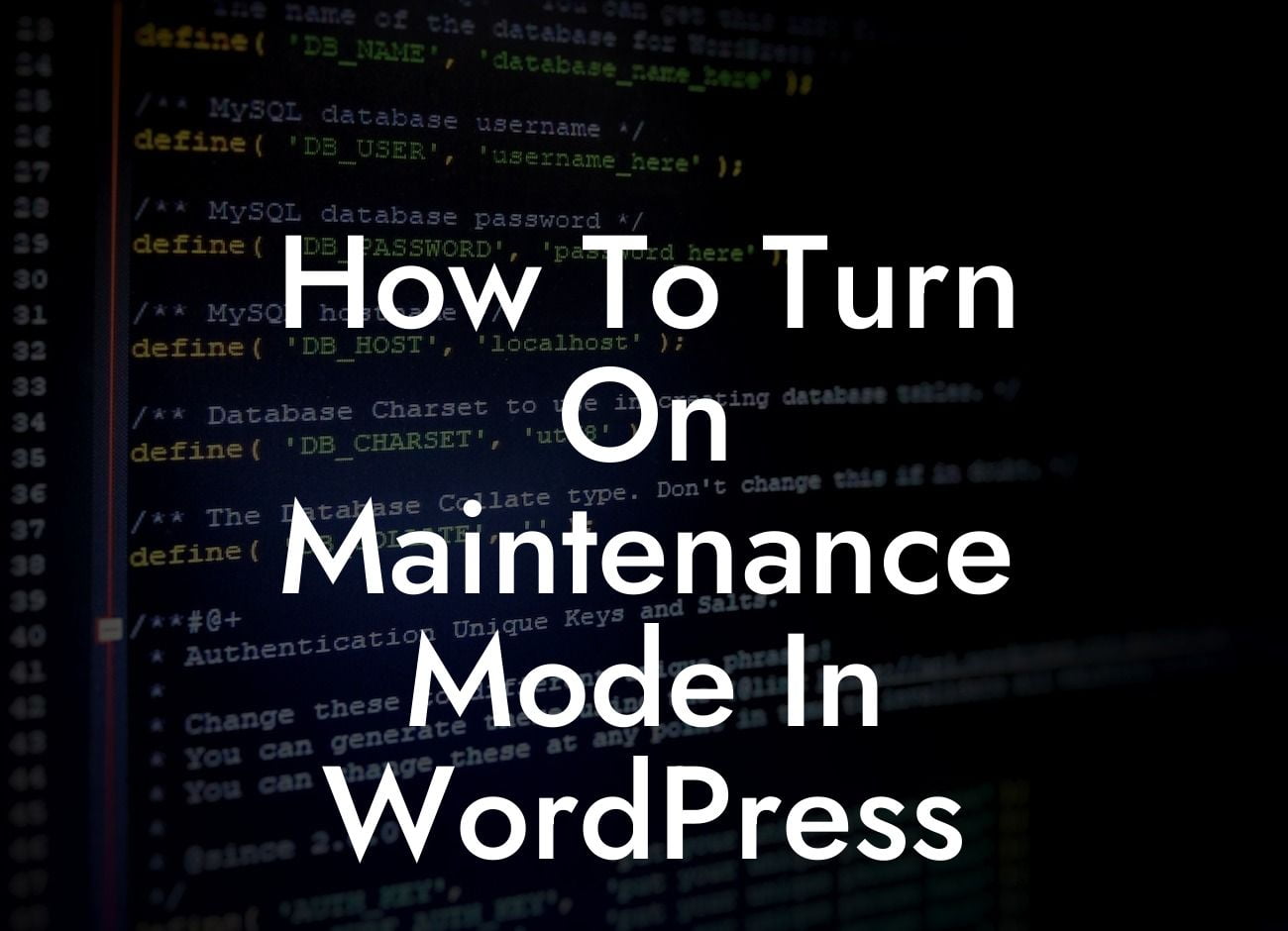 How To Turn On Maintenance Mode In WordPress