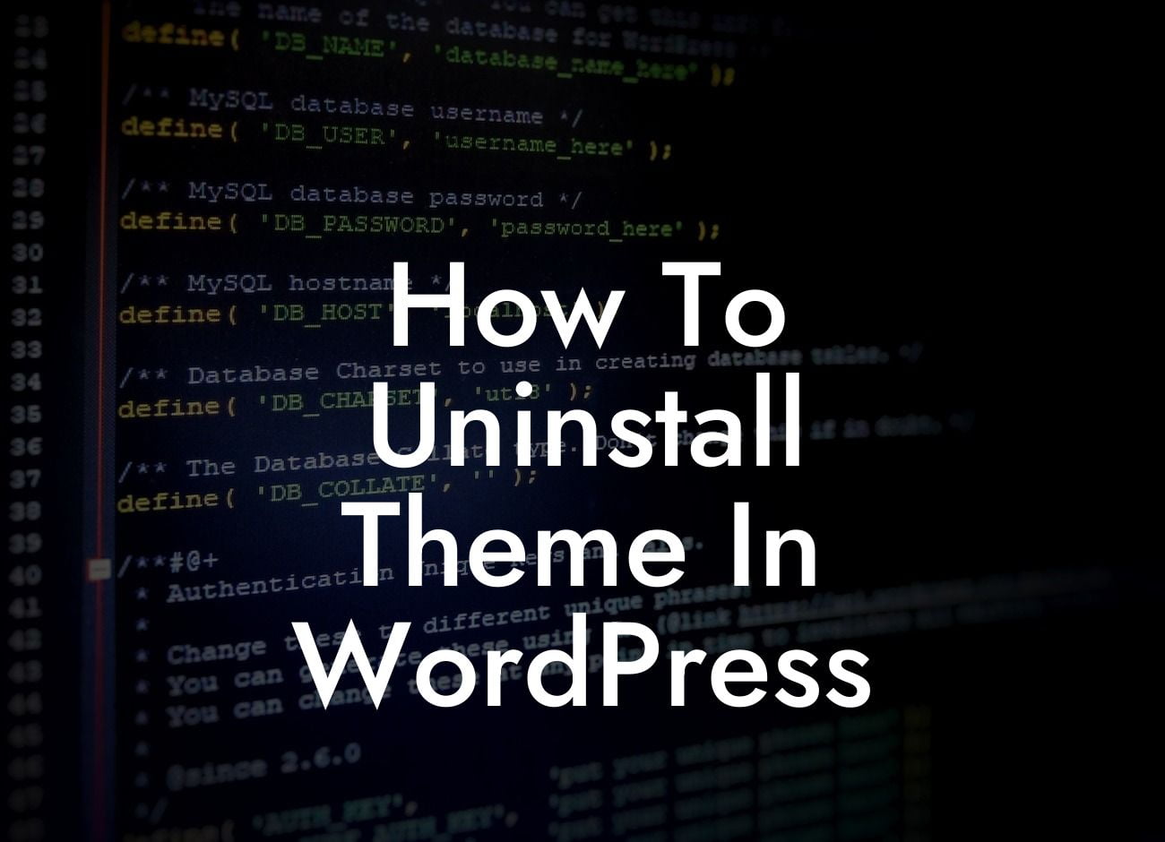 How To Uninstall Theme In WordPress