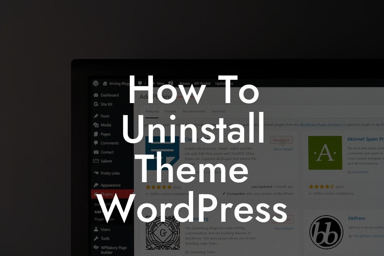 How To Uninstall Theme WordPress