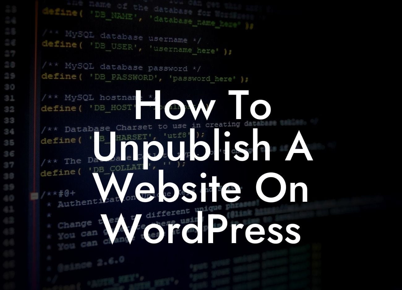 How To Unpublish A Website On WordPress