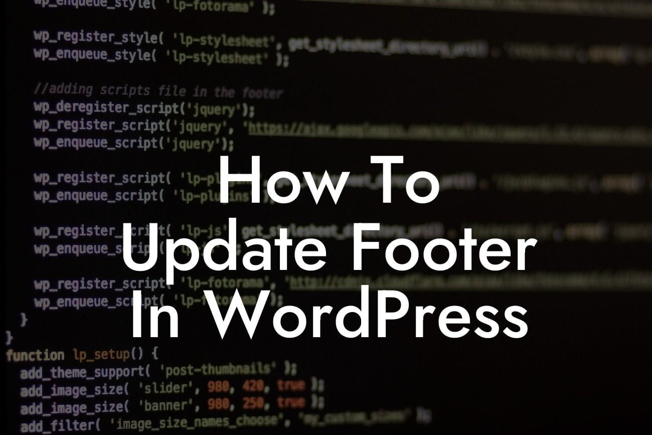 How To Update Footer In WordPress