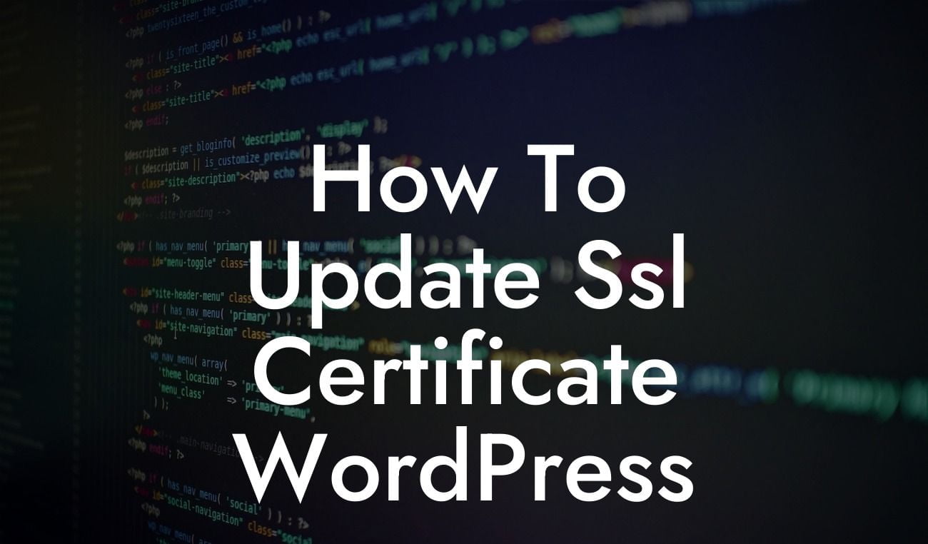 How To Update Ssl Certificate WordPress