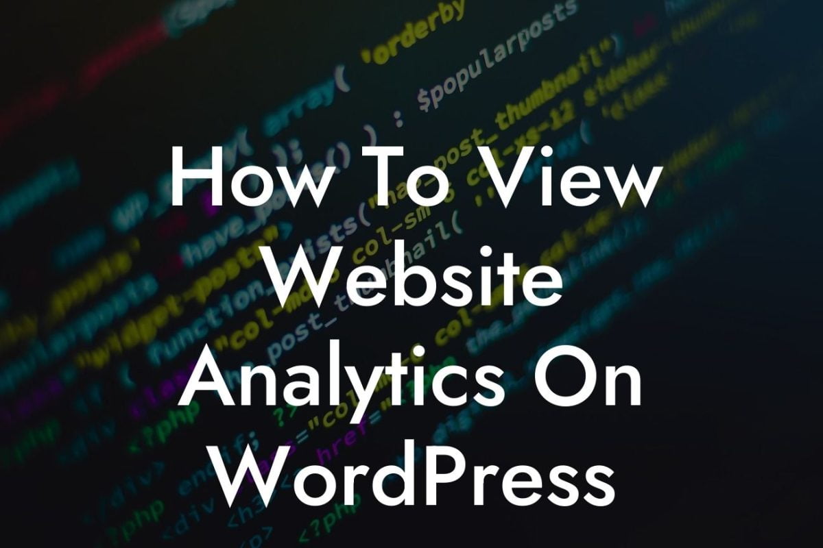 How To View Website Analytics On WordPress
