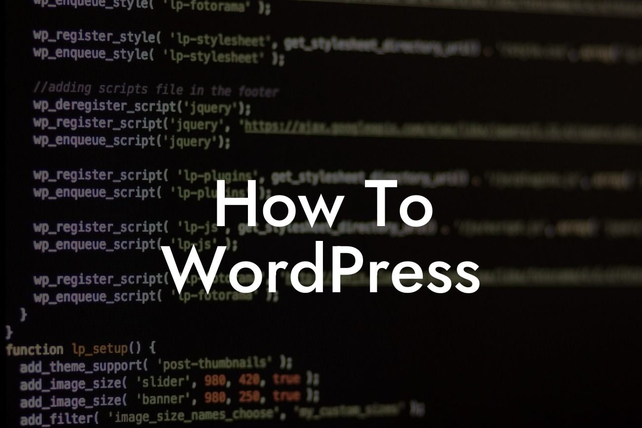 How To WordPress