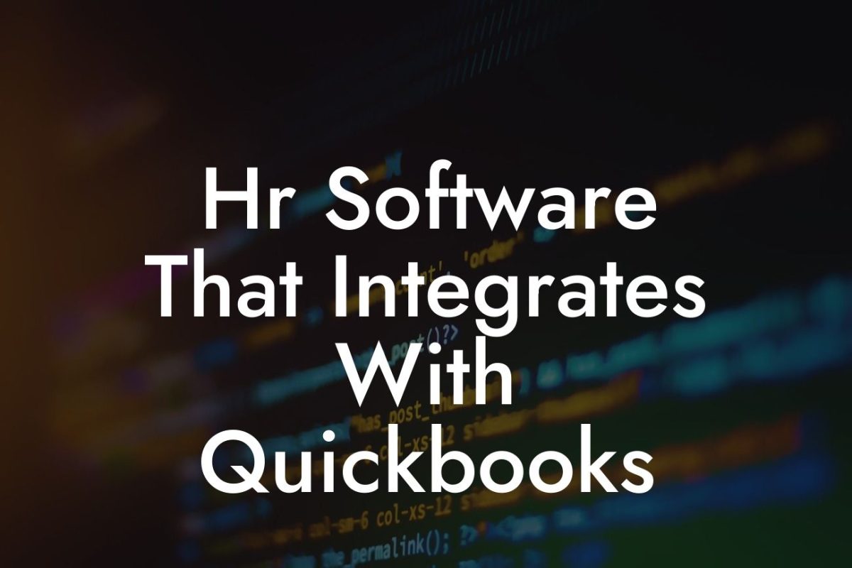 Hr Software That Integrates With Quickbooks
