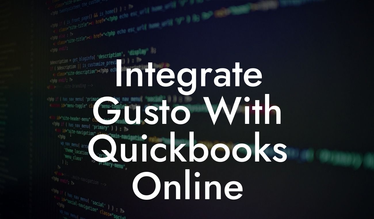 Integrate Gusto With Quickbooks Online