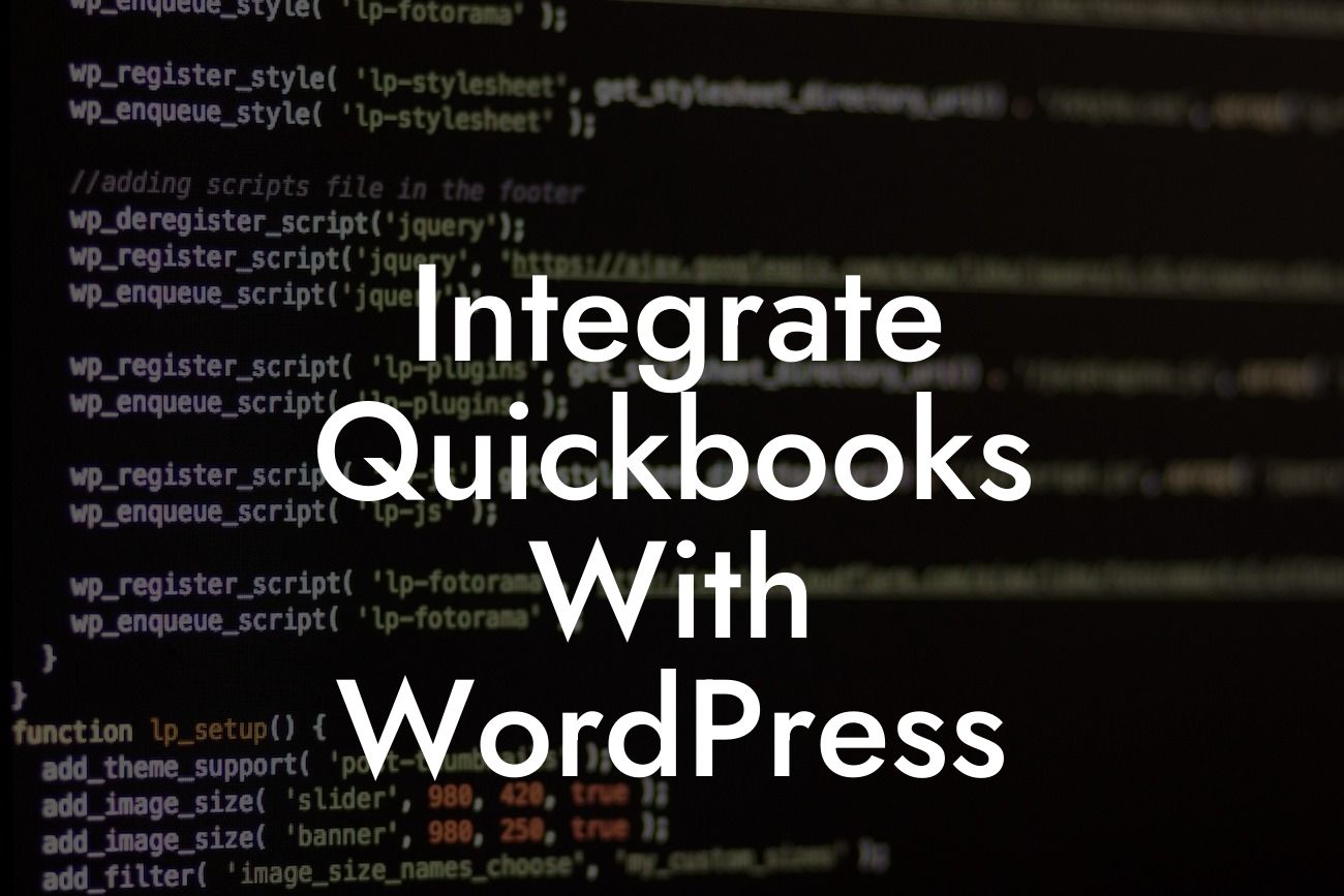 Integrate Quickbooks With WordPress