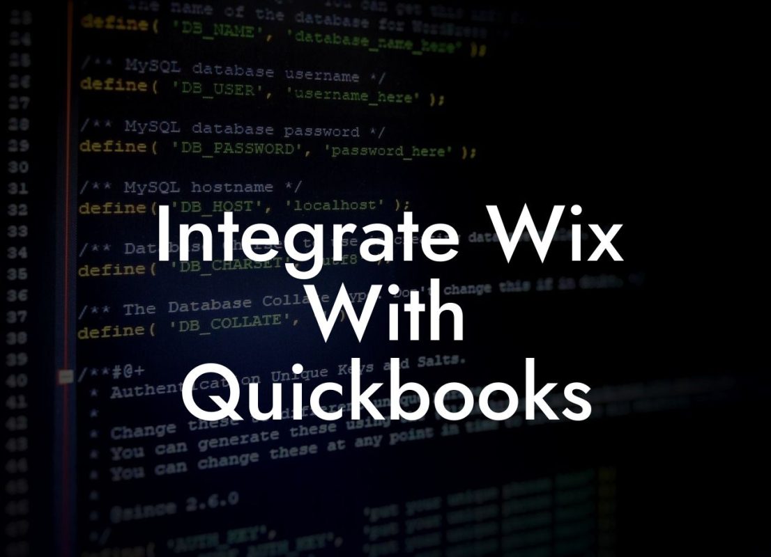 Integrate Wix With Quickbooks