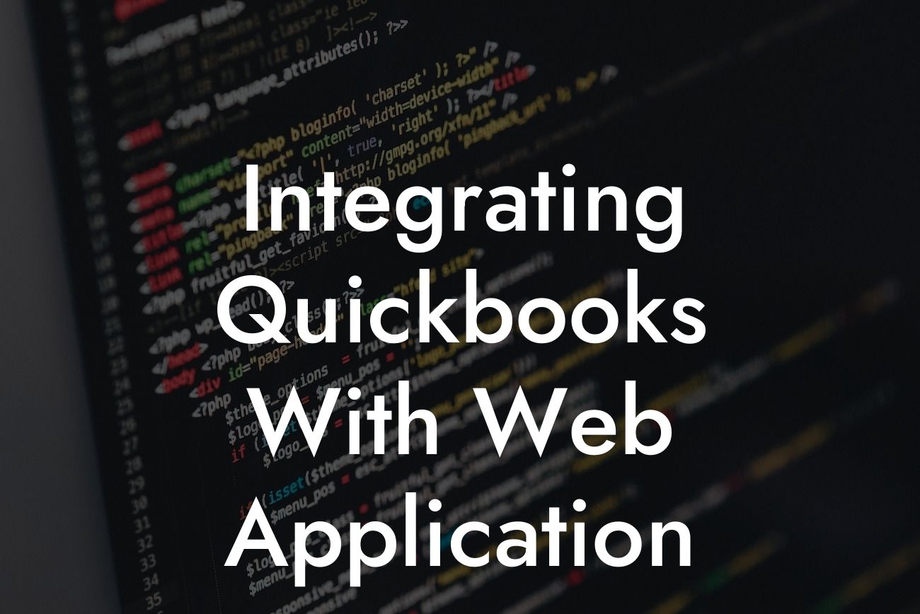 Integrating Quickbooks With Web Application