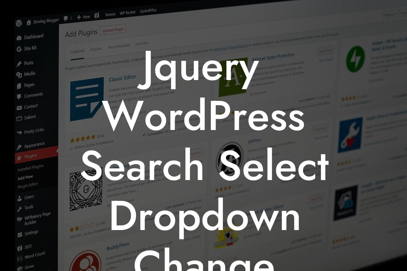 Jquery WordPress Search Select Dropdown Change