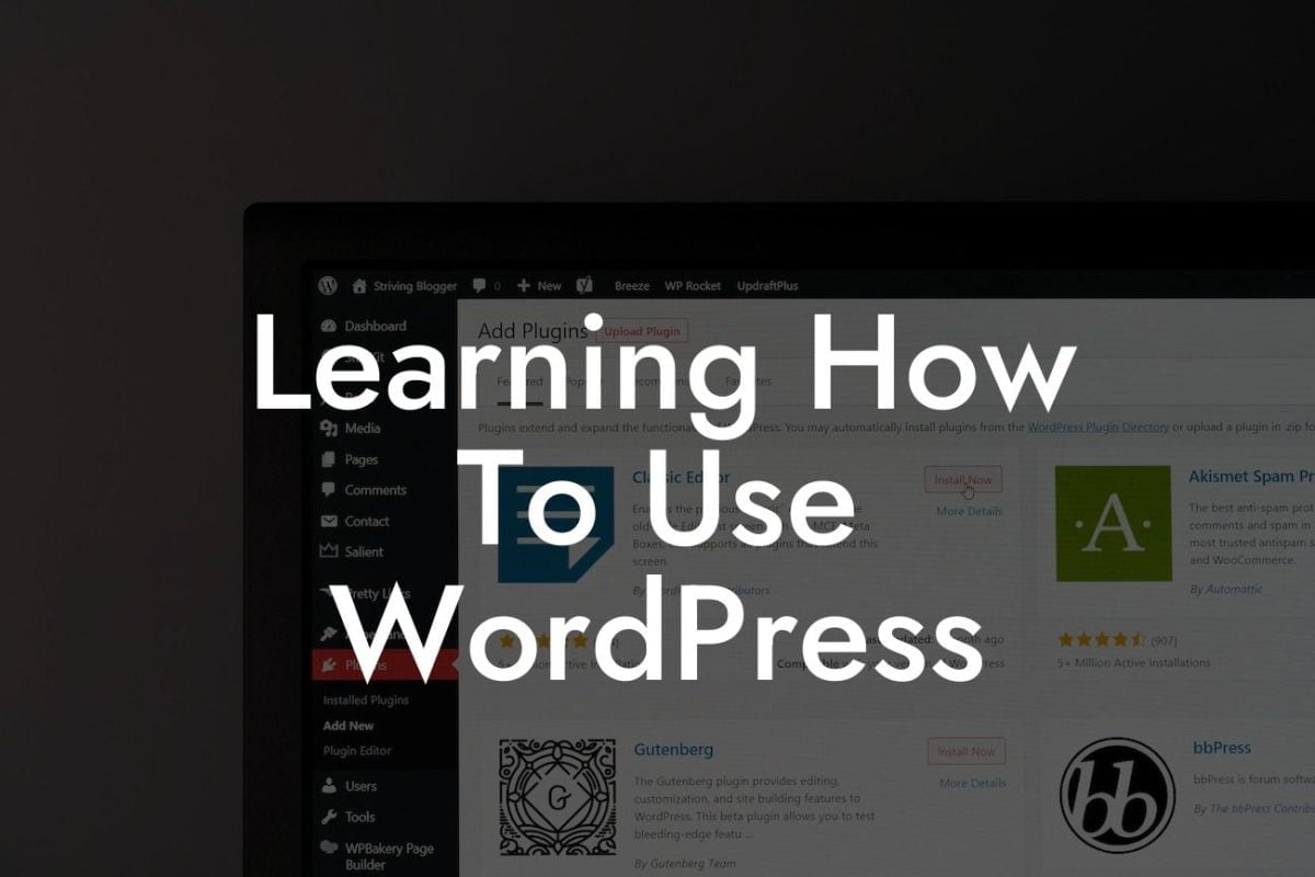 Learning How To Use WordPress