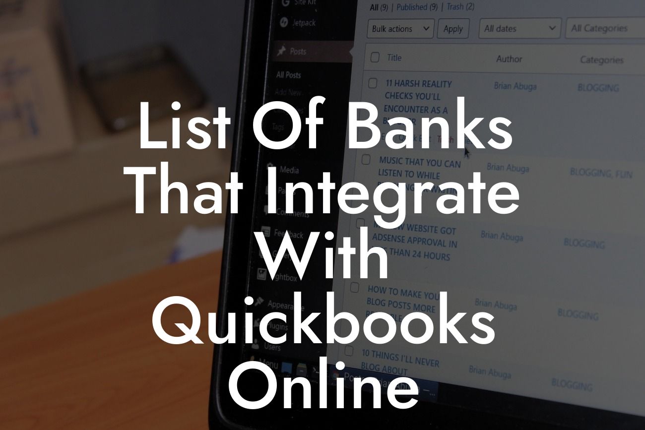 List Of Banks That Integrate With Quickbooks Online