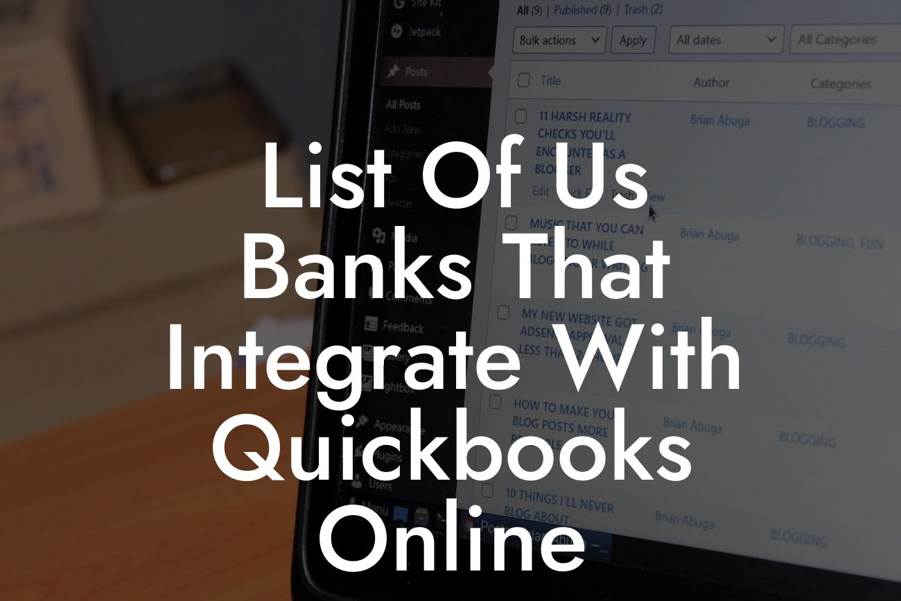 List Of Us Banks That Integrate With Quickbooks Online