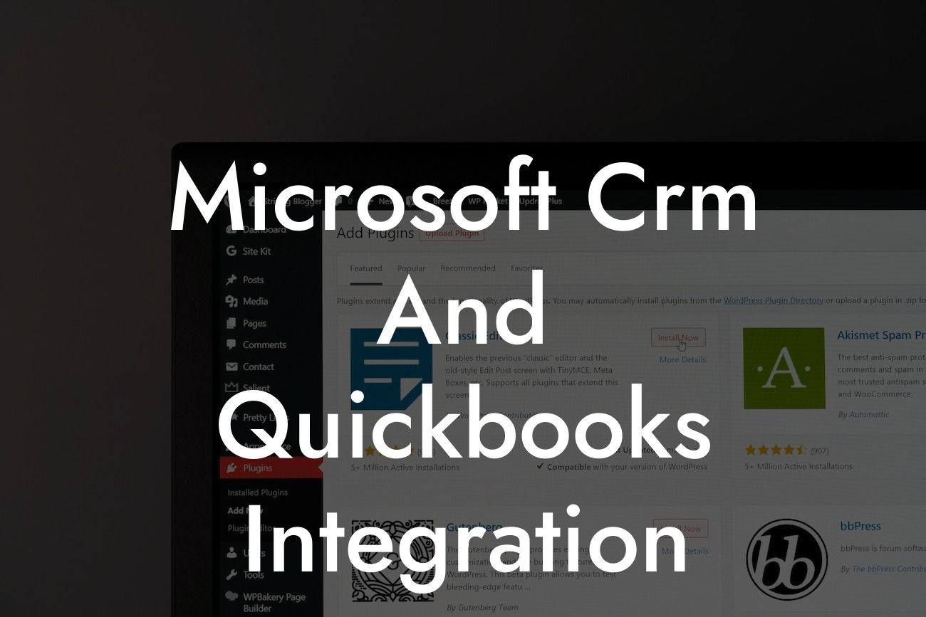 Microsoft Crm And Quickbooks Integration