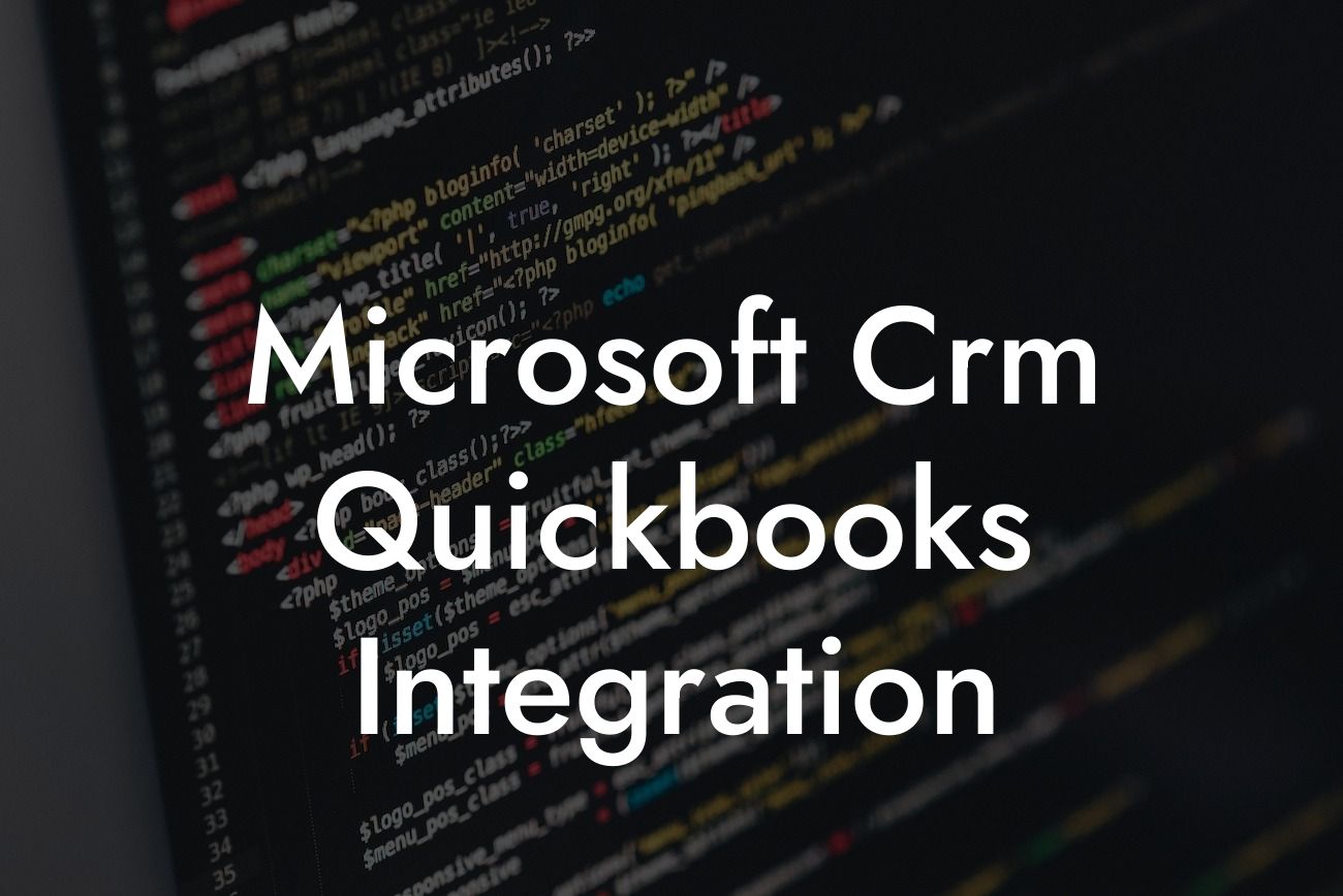 Microsoft Crm Quickbooks Integration