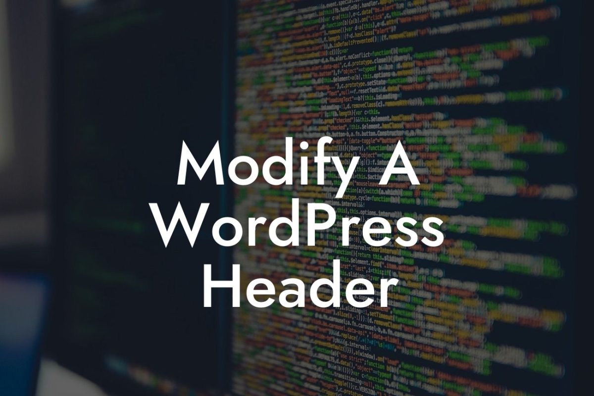 Modify A WordPress Header