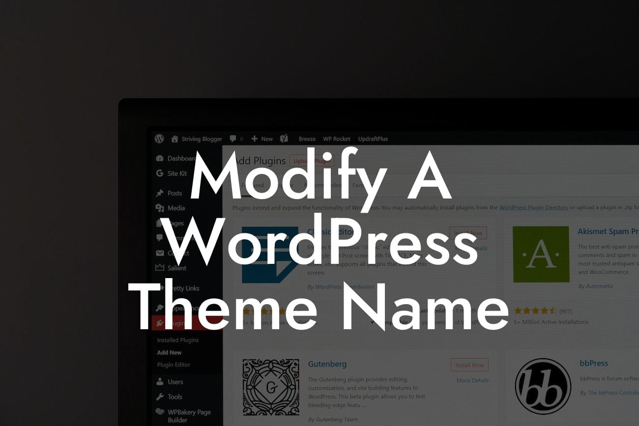 Modify A WordPress Theme Name