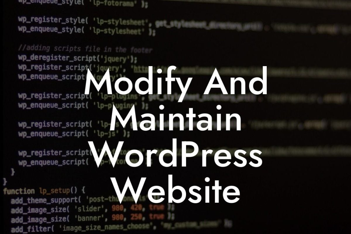 Modify And Maintain WordPress Website