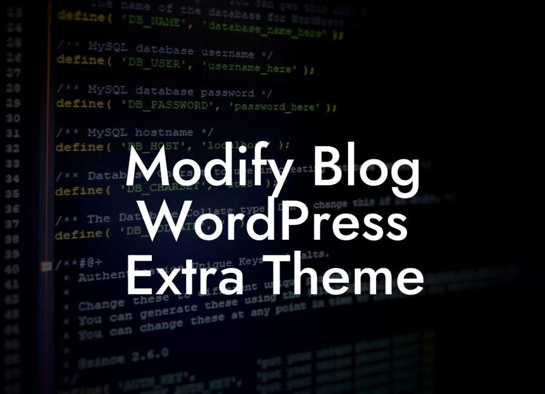 Modify Blog WordPress Extra Theme