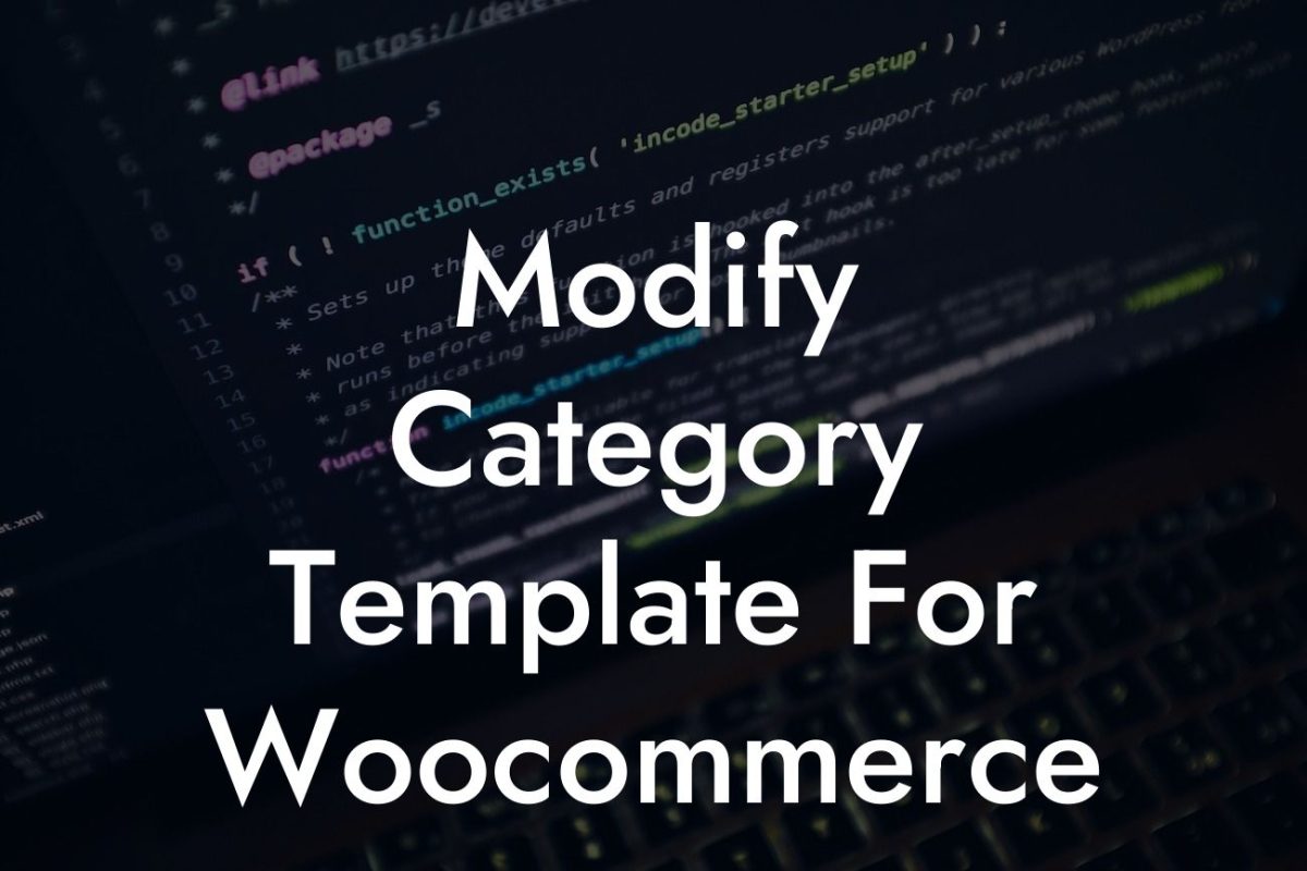 Modify Category Template For Woocommerce