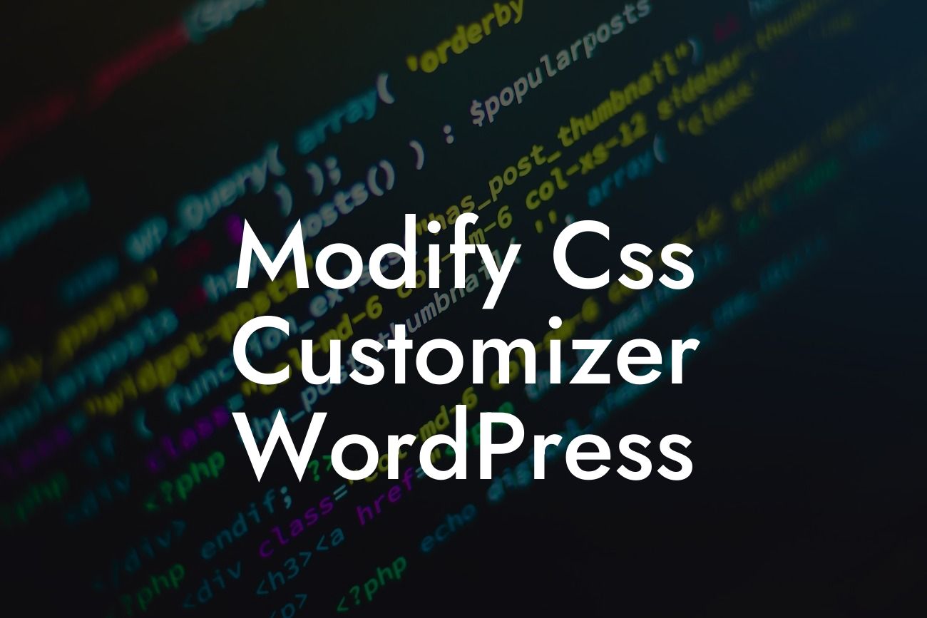 Modify Css Customizer WordPress