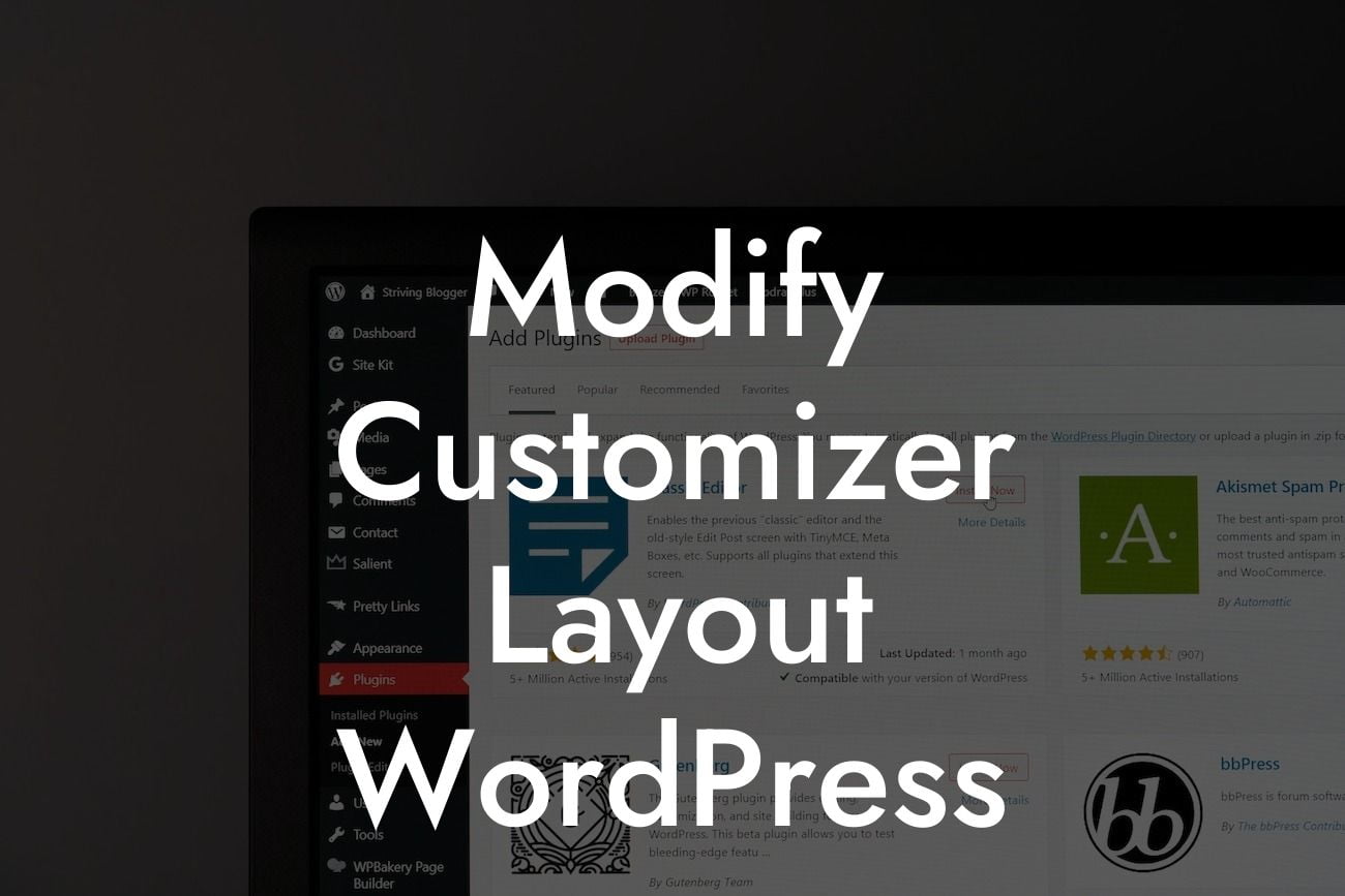 Modify Customizer Layout WordPress