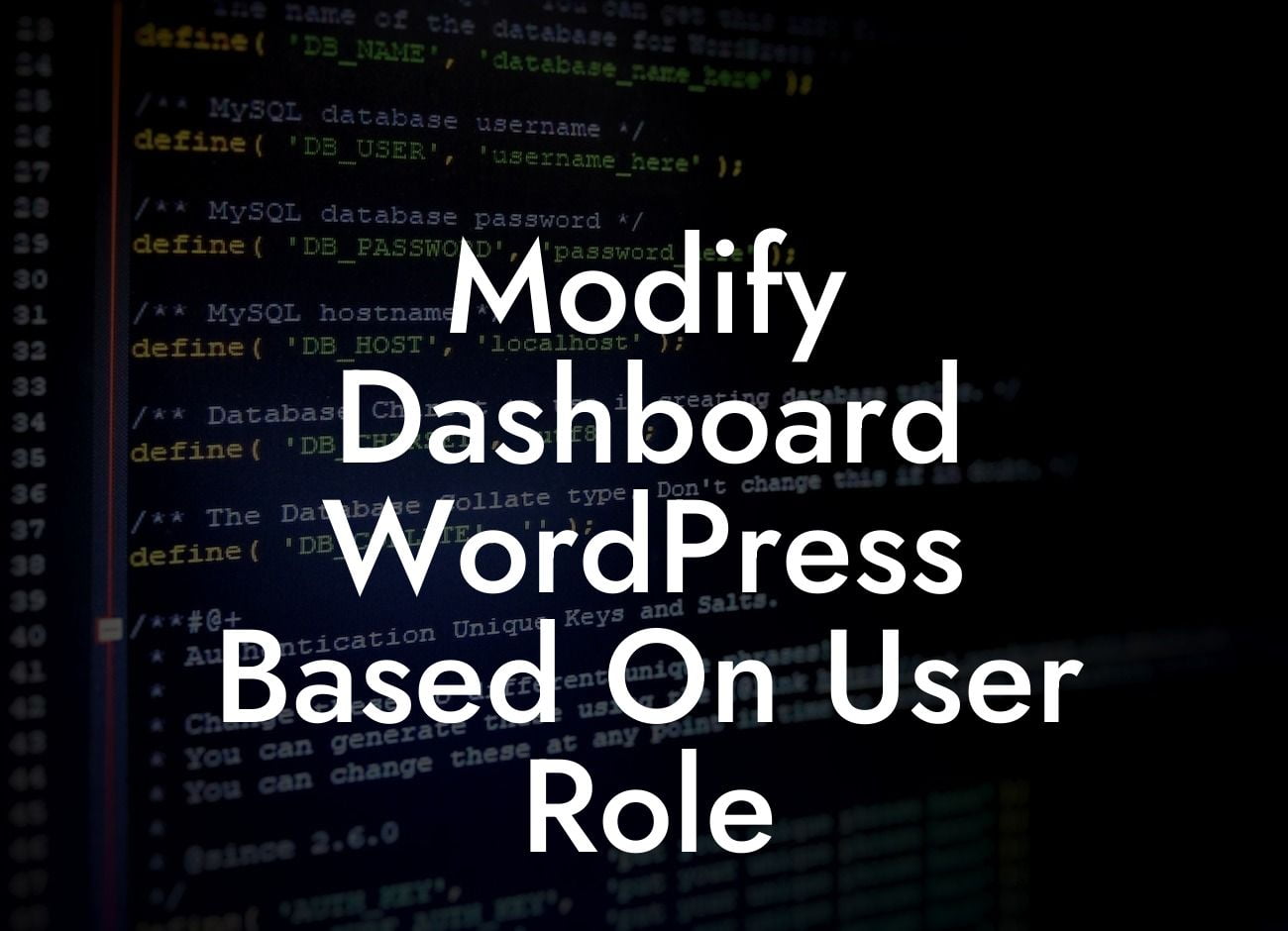 Modify Dashboard WordPress Based On User Role