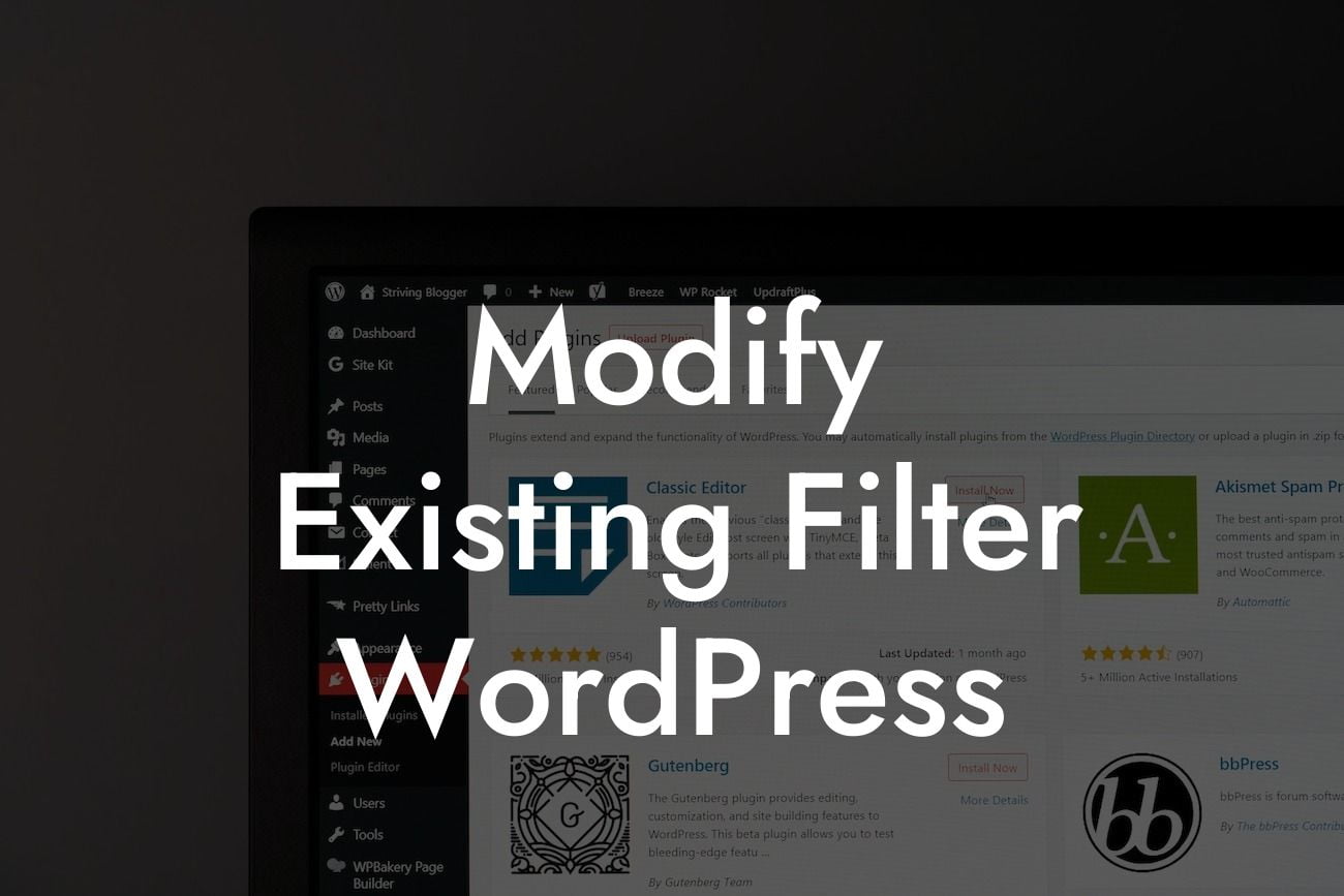 Modify Existing Filter WordPress