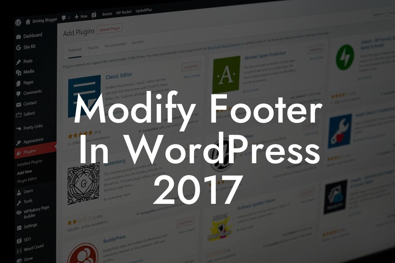 Modify Footer In WordPress 2017