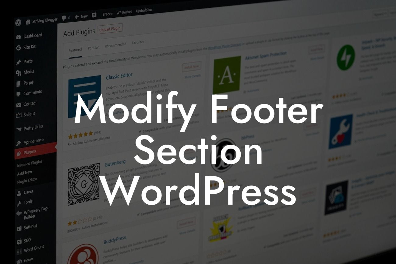 Modify Footer Section WordPress