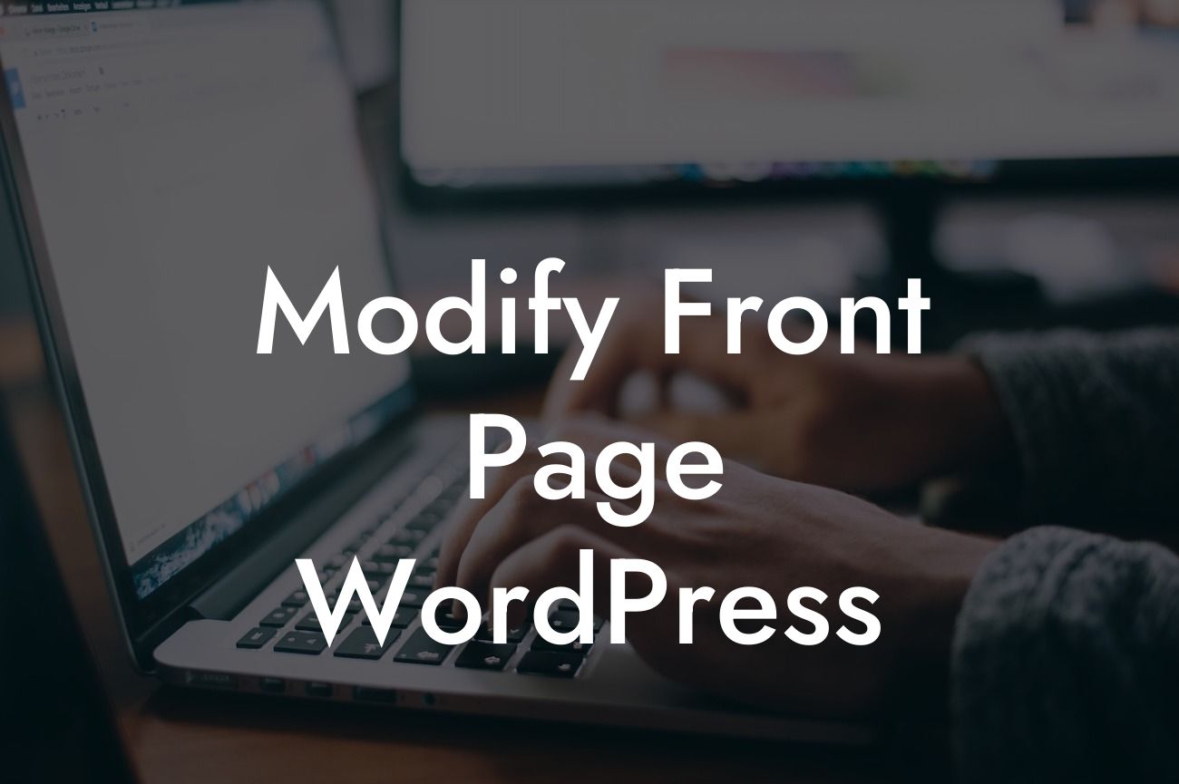 Modify Front Page WordPress