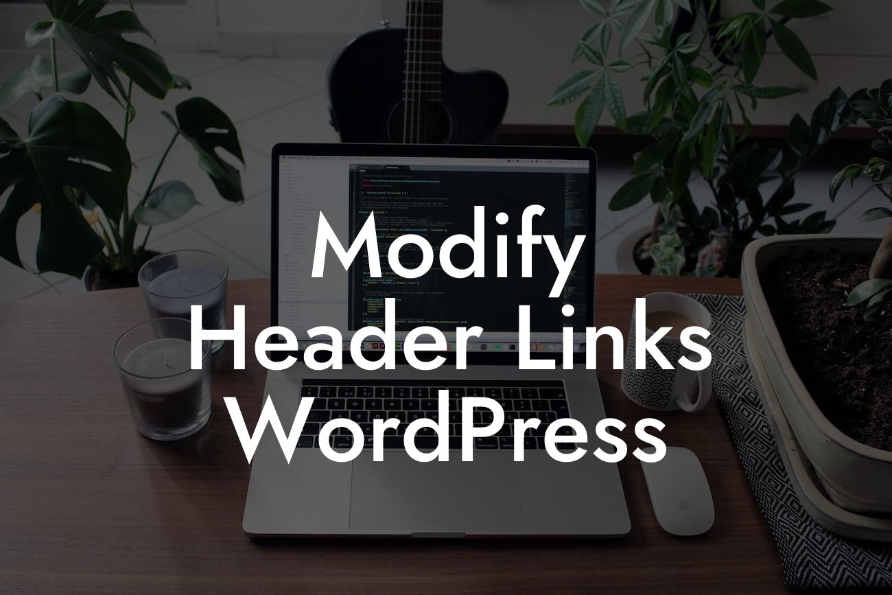 Modify Header Links WordPress