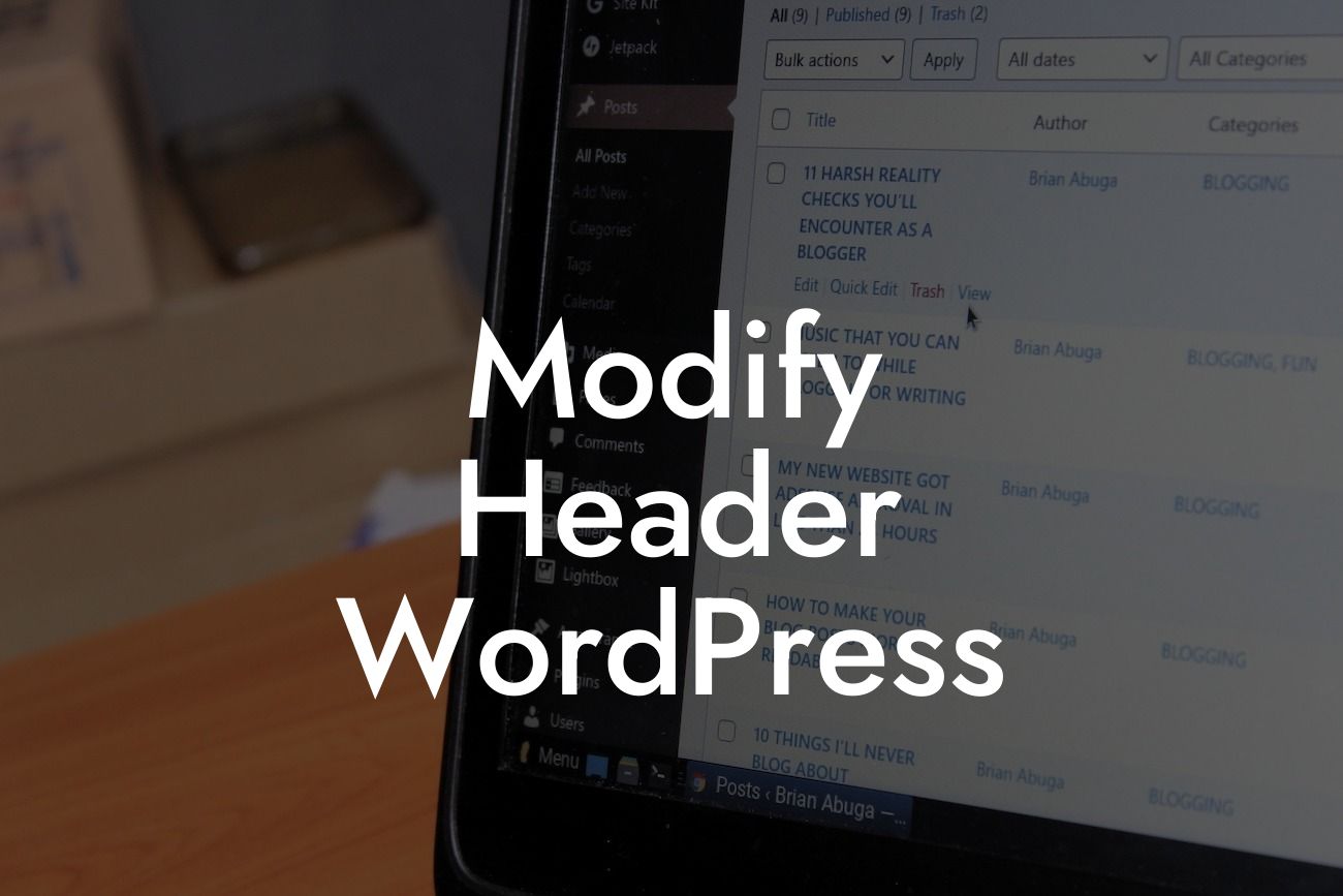 Modify Header WordPress