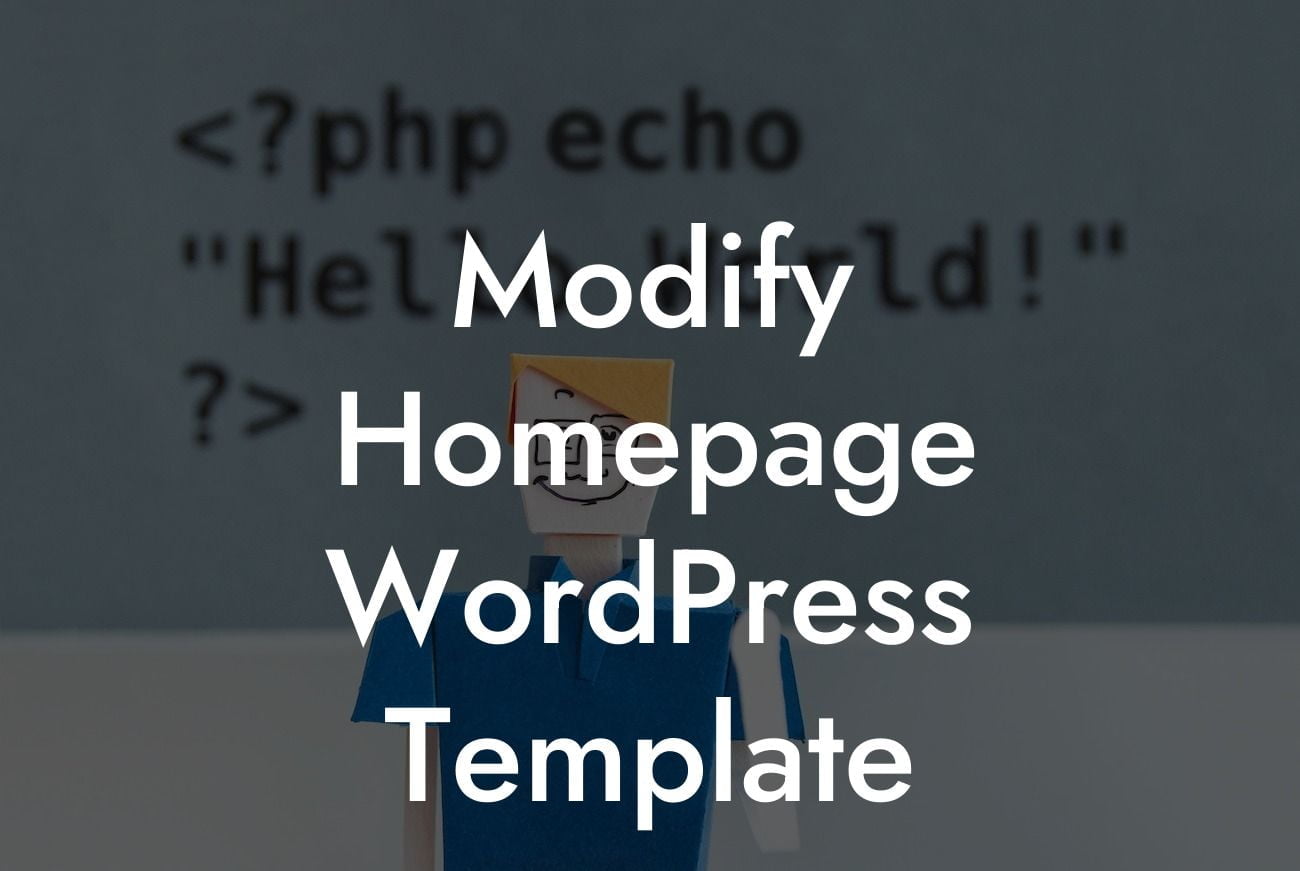 Modify Homepage WordPress Template